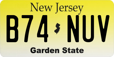 NJ license plate B74NUV