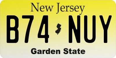 NJ license plate B74NUY