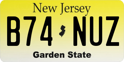 NJ license plate B74NUZ