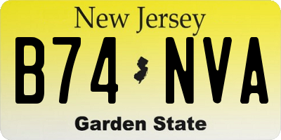 NJ license plate B74NVA