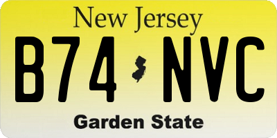 NJ license plate B74NVC