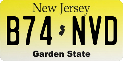 NJ license plate B74NVD