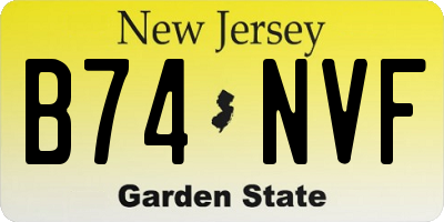 NJ license plate B74NVF