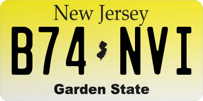 NJ license plate B74NVI