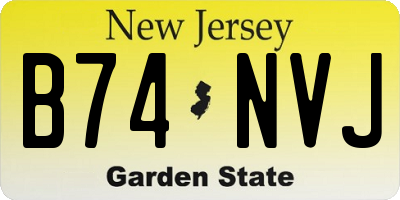 NJ license plate B74NVJ