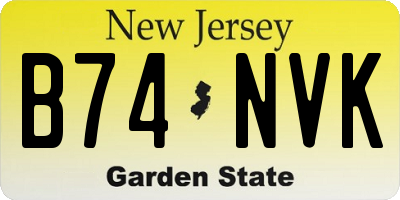 NJ license plate B74NVK