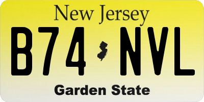 NJ license plate B74NVL