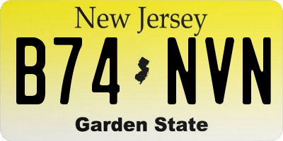 NJ license plate B74NVN