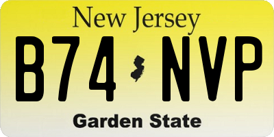 NJ license plate B74NVP
