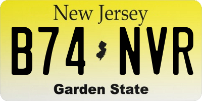 NJ license plate B74NVR