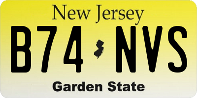 NJ license plate B74NVS