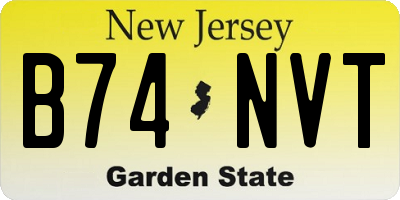 NJ license plate B74NVT