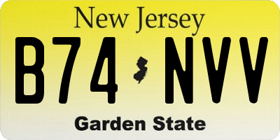 NJ license plate B74NVV