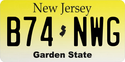 NJ license plate B74NWG