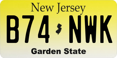 NJ license plate B74NWK