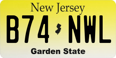 NJ license plate B74NWL