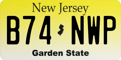 NJ license plate B74NWP