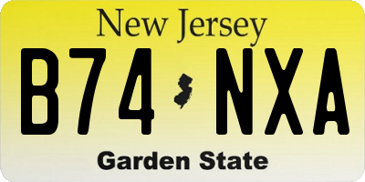 NJ license plate B74NXA