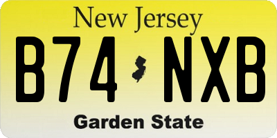 NJ license plate B74NXB