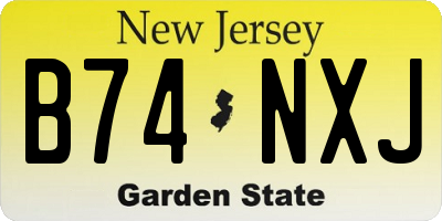 NJ license plate B74NXJ