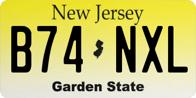 NJ license plate B74NXL