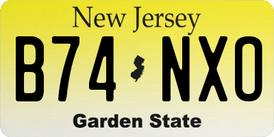 NJ license plate B74NXO
