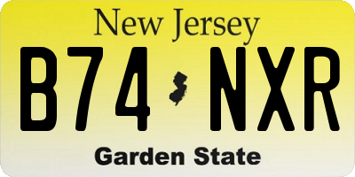NJ license plate B74NXR