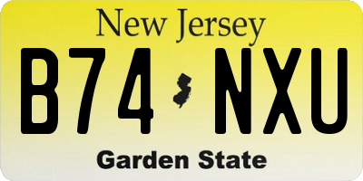 NJ license plate B74NXU
