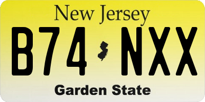 NJ license plate B74NXX