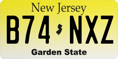NJ license plate B74NXZ