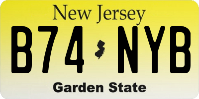 NJ license plate B74NYB