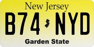 NJ license plate B74NYD