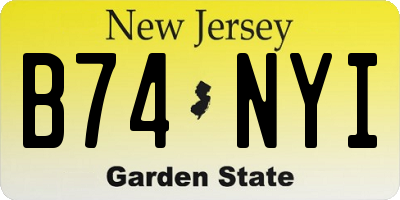 NJ license plate B74NYI