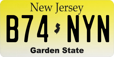 NJ license plate B74NYN