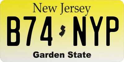 NJ license plate B74NYP