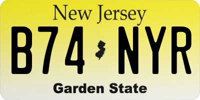NJ license plate B74NYR