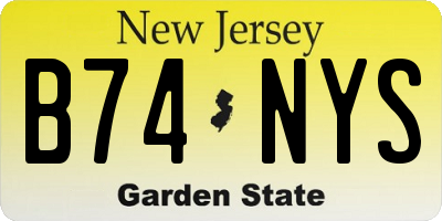 NJ license plate B74NYS