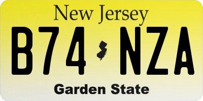 NJ license plate B74NZA