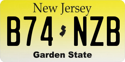 NJ license plate B74NZB