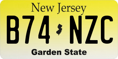 NJ license plate B74NZC