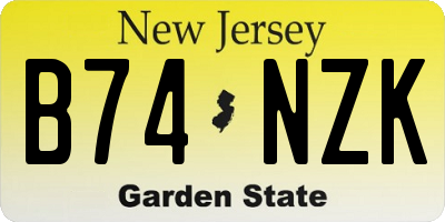 NJ license plate B74NZK