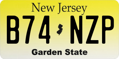 NJ license plate B74NZP