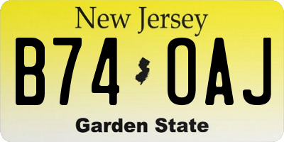 NJ license plate B74OAJ