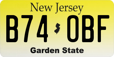 NJ license plate B74OBF