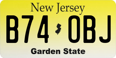 NJ license plate B74OBJ
