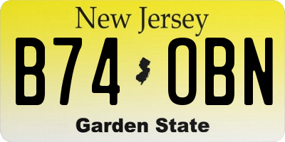 NJ license plate B74OBN