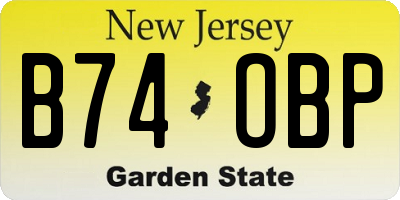 NJ license plate B74OBP