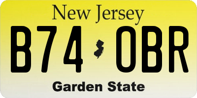 NJ license plate B74OBR