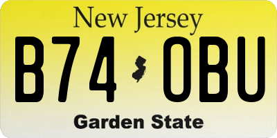 NJ license plate B74OBU