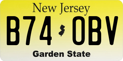 NJ license plate B74OBV